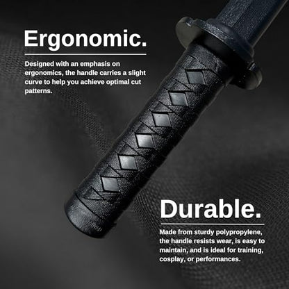 E-BOGU Polypropylene Practice Martial Arts Equipment with Black Saya Scabbard (Bokken Type 24.5") - style: Mokume Short 23.5"