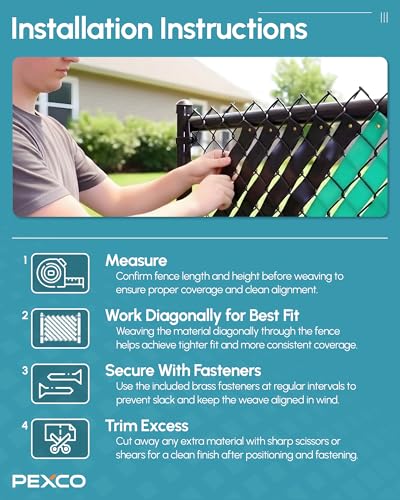 Pexco Privacy Slats for Chain Link Fence, 250 Ft, Green - color: Green