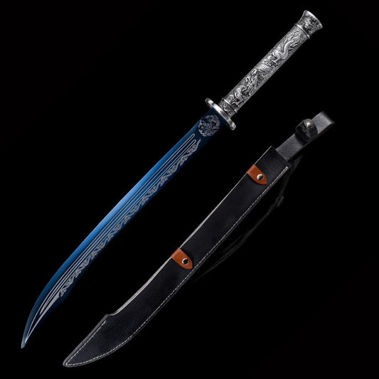 Unsharpened Full Tang Hand Forged Samurai Katana, 1060 High Carbon Steel Bushido Replica with Display Stand, Safe Iaido & Martial Arts Training Prop, Decorative Collectible & Unique Gift for Adults