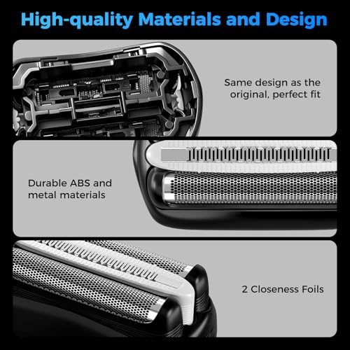 Shaver Replacement Head for Braun Series 3, 32B Pro Skin Electric Shavers Head Wet and Dry Foil Compatible with Razor 3040s, 3000s, 3010s, 3050cc, 3070cc, 3080s, 3090cc (Black)