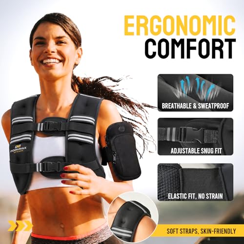 PodiuMax Weighted Vest for Women, Comfort-Fit with Adjustable Straps & Phone Bag, 6/8/12/16/20/25/30LB Womens Weighted Vest for Faster Weight Loss, Walking Strength Training Running - size: 30LB