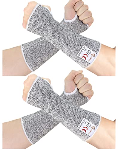 Evridwear Arm Protectors for Thin Skin and Bruising Cut Resistant Arm Sleeves Arm Guards Protective Sleeves for Men Women - color: Grey With Thumb Hole, size: Small-Medium