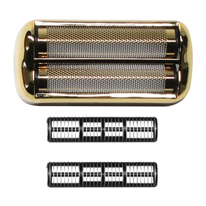 Replacement Foil and Cutter for BaBylissPRO Barberology Electric Shaver, Double Foil Shaver Replacement Head Compatible with BaBylissPRO Barberology FXFS2 Razors,Golden - color: Gold-1pcs