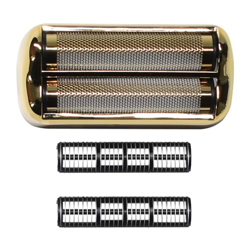 Replacement Foil and Cutter for BaBylissPRO Barberology Electric Shaver, Double Foil Shaver Replacement Head Compatible with BaBylissPRO Barberology FXFS2 Razors,Golden - color: Gold-1pcs