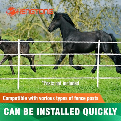 Electric Fence Polywire 3280ft (1000m), 6-Strand Stainless Steel Conductors, Rust & UV Resistant, Portable Electric Fencing, Durable & Reliable Conductivity, White - size: 3280ft