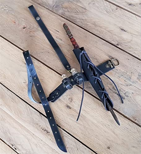 BLESSUME Medieval Knight Belt with Sword Frog Holster Rapier Scabbard Holder 1pc - color: Black 11