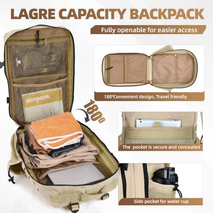 gracedon Tactical Backpack - Military Molle Bag 3 Days Pack for men and Women Large Assault Rucksack 25-45L (25L-light card) - color: 25l-light Card