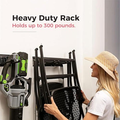 TIDYME Garage Tool Organizer Wall Mount, 64", 4 Racks 8 Hooks, 400 lbs - size: 64" with 4 Racks & 8 Hooks