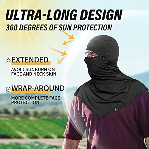 Balaclava Summer Protection Face Mask Breathable Motorcycle Hood Helmet Liners Outdoor Cycling Hiking Sports - color: Black
