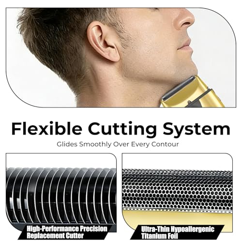 2-Pack Replacement Head Foil for BaBylissPRO UV Single Foil shaver - color: Single-Gold
