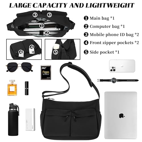 FSD.WG Crossbody Messenger Bag for men Shoulder Bag Large Capacity Laptop Bag Casual Bag - color: 59black