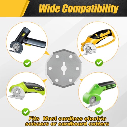 2 Pack Replacement Rotary Blades Fit for SnapFresh 4V Electric Scissor, Fanttik C8 Nano 3.7V Cordless Electric Scissor,Power Rotary Cutter Blades for Cloth, Cardboard, Leather, Carpet