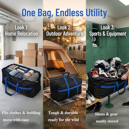 56 Inch Travel Duffel Bag, Heavy Duty 600D Foldable Large Capacity - size: 56"(L)*15"(W)*27"(H)