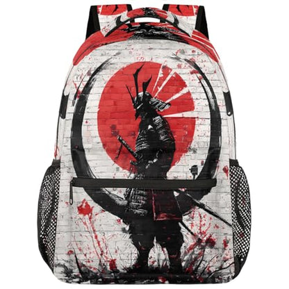 Backpack Japanese Samurai School Shoulder Bag Large Waterproof Durable Bookbag Laptop Daypack for Students Teens Girls Boys Elementary Multi78 - color: Multi78
