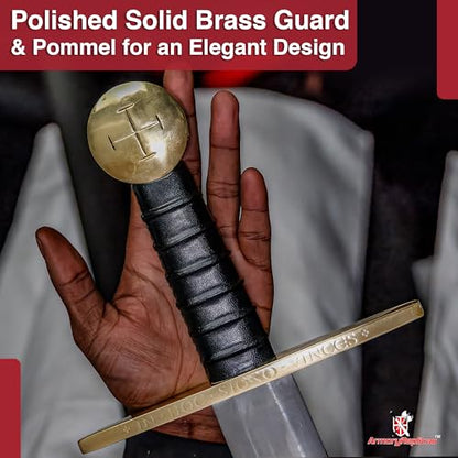 Armory Replicas™ Medieval Hand Forged Knight Sword EN45 Carbon Steel Full Tang with Scabbard - style: Crusader Templar Sword