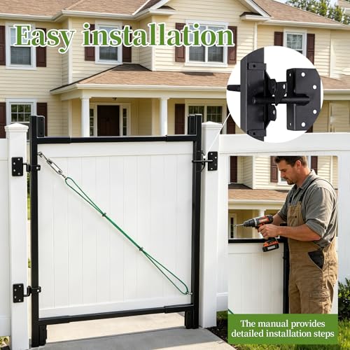 Heavy-Duty Adjustable Fence Gate Kit - 36" to 72" Wide DIY Gate Kit for Wooden Fence Using 1x4 & 2x4 Lumber, Complete Gate Kit for Building Sturdy 4 to 5 Foot Backyard Wood Gates /1 PCS