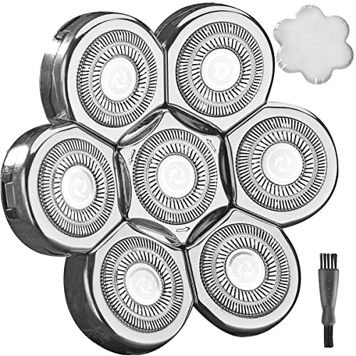 Universal 7 Blades Head Shaver Replacement Heads for Mainstream Shaver Brands, Eelectric Shaver Replacement Replacement Blades (7D Silver) - color: 7d Silver