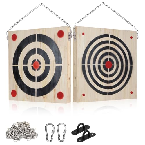 Heavy Wooden Axe Throwing Target & Flying Knife Throwing Target with Handles