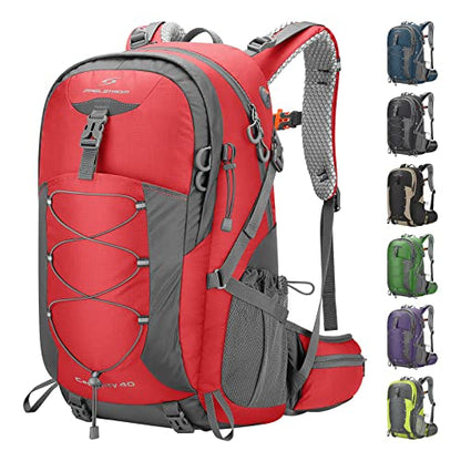 Maelstrom 40L Hiking Backpack, Lightweight Camping Daypack with Rain Cover - color: Red, size: 40l