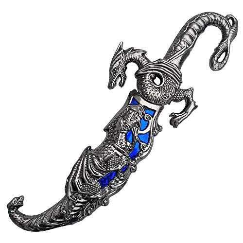 Saint George Dragon SaSaint George Dragon Saber 10" Fantasy Dagger – 2nd Generation Medieval Knight Short Sword with Intricate Scabbard and Detailedber Fantasy Knight 2nd Generation 10" Dagger - color: Blue