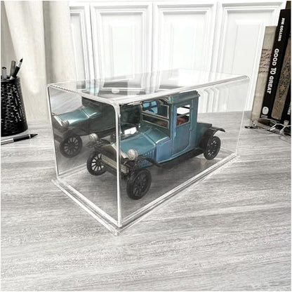 Plymor Clear Acrylic Display Case with Clear Base (Mirror Back), 10" x 5" x 5" - color: Clear Base (Mirrored)