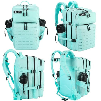 LHI Tactical Military Backpack for Men 25L/45L Large Molle Army Assault Pack 3 Day Hiking Rucksack With Bottle Holder - color: Green, size: 45L