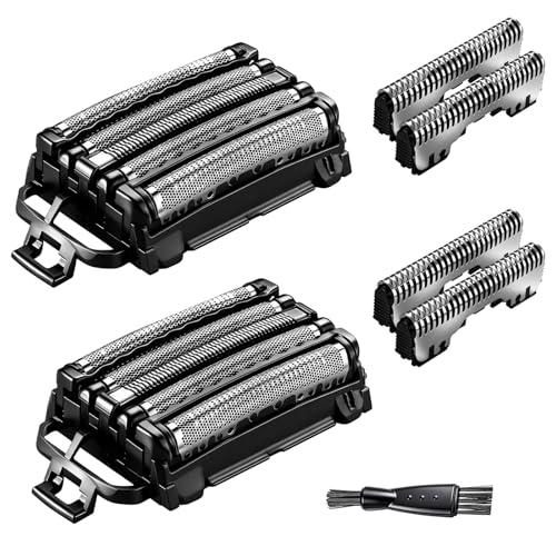 2Pack Replacement Blades and Foil Compatible with Panasonic ARC5 5-Blade Shavers, Compatible with WES9032P ES9032 ES9034 ES9036 ES9038, Fits Models ES-LV61, ES-LV65, ES-LV67, ES-LV95 1Cleaning Brush - color: Black-2