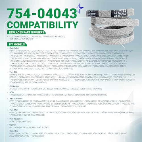 BlueStars 754-04043 Drive Belt | Aramid Cord | 1/2" x 57.75" - size: 754-04043, style: Aramid Cord