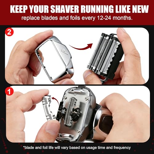 WES9032P Replacement Outer Foil and Inner Blade Set,Compatible with Panasonic ARC5 5-Blade Shavers ES-LV97-K,ES-LV67-K,ES-LV95-S,For men's shaving（2Packs） - color: grey