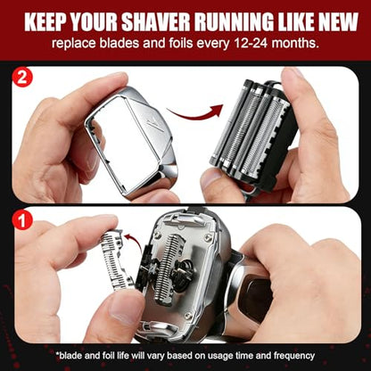 WES9032P Replacement Outer Foil and Inner Blade Set,Compatible with Panasonic ARC5 5-Blade Shavers ES-LV97-K,ES-LV67-K,ES-LV95-S,For men's shaving（2Packs） - color: grey