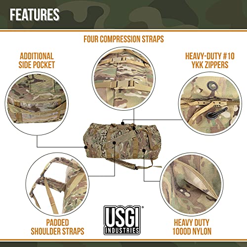 USGI Industries Military Style Deployment Duffel Bag for Camping, Hiking & Travel - color: OCP
