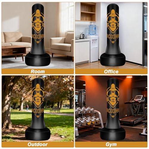 Freestanding Puncing Bags for Adults Teens, Heavy Bag with Stand - color: Black