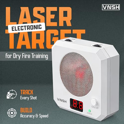 VNSH Digital Steel Laser Target Elite with Audible Feedback for Dry Fire Training System, Rechargeable USB-C Portable Target Compatible with Laser Strike System (Cartridge not Included)