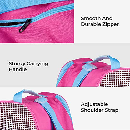 Roller Skate Bag with Adjustable Shoulder Strap for Kids and Adults to Hold Inline Skates and Knee Pads - color: Pink