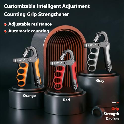 Grip Strength Trainer Forearm Strengthener, 2 Pack, 11-220 lbs adjustable - color: Orange