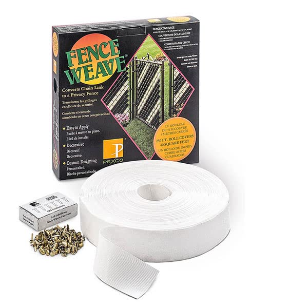 Pexco Privacy Slats for Chain Link Fence, 250 Ft, White - color: White