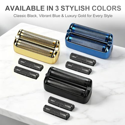 Foil and Cutter Replacement Compatible with BaBylissPRO FXONE, Blue, 2 Pack - color: Blue