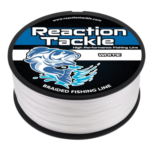 Reaction Tackle Braided Fishing Line, Pro Grade Braid, Fresh and Saltwater - color: White, size: 6 Lb (150 Yards)