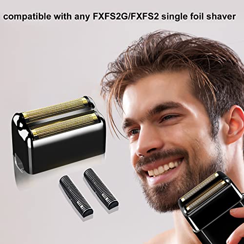 Replacement Heads Foil & Cutters Compatible with BaBylissPRO FXFS2 Shaver - color: 3 black