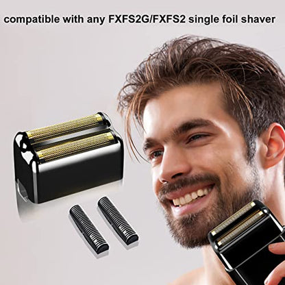 Replacement Heads Foil & Cutters Compatible with BaBylissPRO FXFS2 Shaver - color: 1 pc black