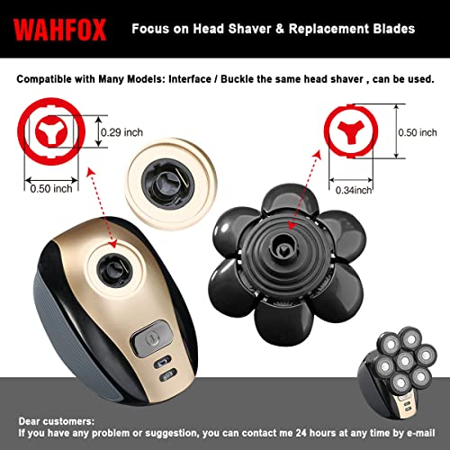 Universal 7 Blades Head Shaver Replacement Heads for Mainstream Shaver Brands, Eelectric Shaver Replacement Replacement Blades (7D Black) - color: 7d Black