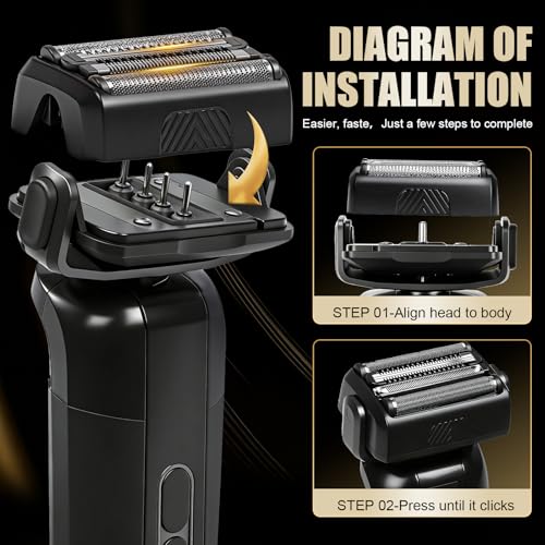 2-Pack Foil Head Compatible with Manscaped Chairman PRO - color: 2 Pcs