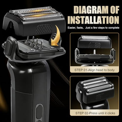 2-Pack Foil Head Compatible with Manscaped Chairman PRO - color: 2 Pcs