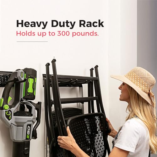 TIDYME Garage Tool Organizer Wall Mount, 48", 3 Racks 6 Hooks, 300 lbs - size: 48" with 3 Racks & 6 Hooks