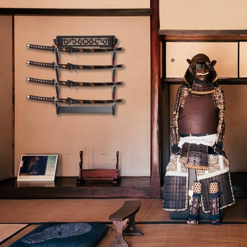 Katana Sword Rack Wall Mount, Hanging Stands for Sword Display,4 Tier - size: 4 Tier