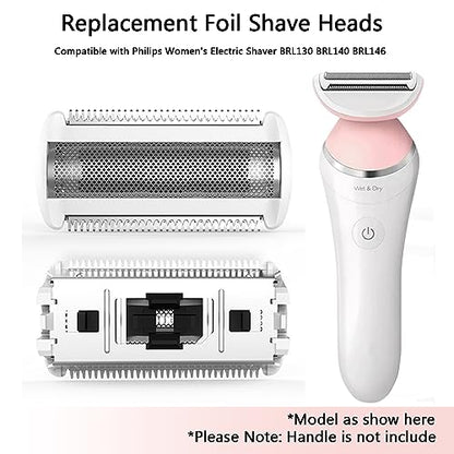 2 Pack BRL140 Replacement Shaver Foil Head Compatible with Philips Women's Electric Shaver BRL140 BRL130 Wet and Dry