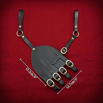 Mythrojan Medieval Sword Frog Adventurer with Leather Holder for Universal Rapier, Broadsword, Cutlass - style: Left Handed - Black (6")