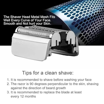 83M Replacement Shaver Head Compatible with Braun Series 8 Electric Shaver - color: Silver-83m