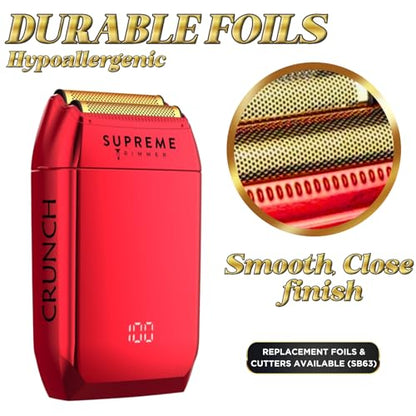 Supreme Trimmer Replacement Foil & Cutter SB63 | Hypoallergenic Foil for Crunch STF602 | Red - color: Red Foil & Cutters