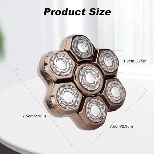7 Blades Shaver Head - Men's Electric 7D Shaver Replacement Heads Universal Magnetic Replacement Blade Head Electric Razor for Men,2 Pack - color: Black